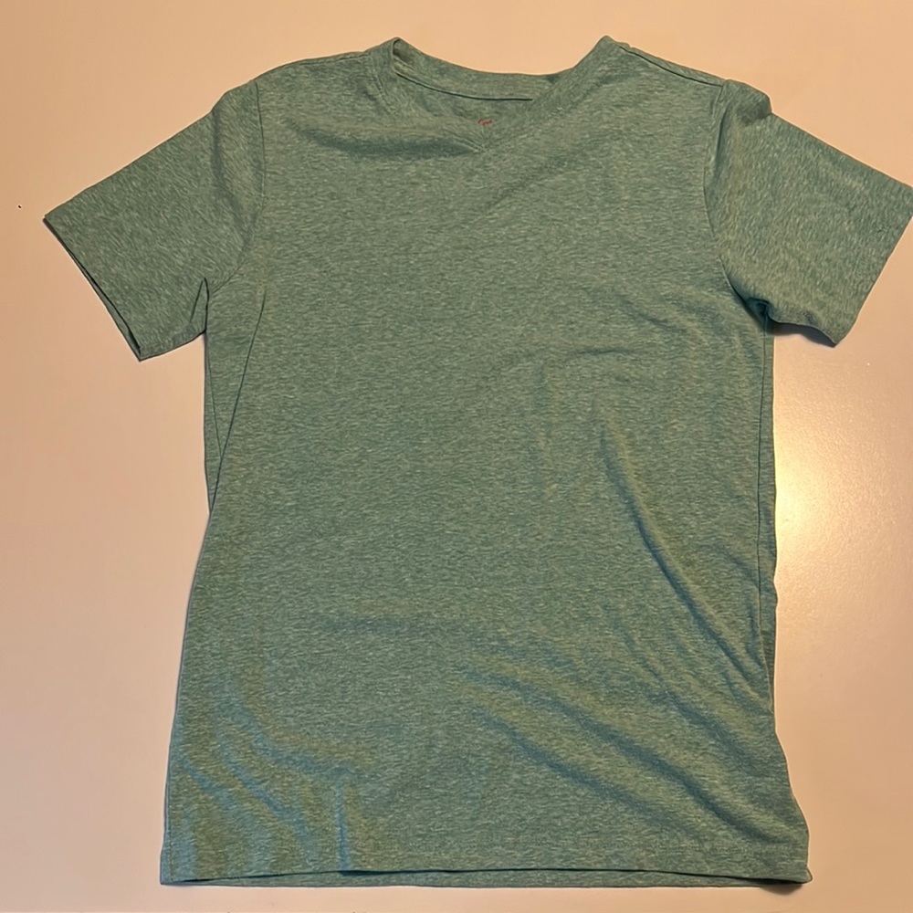 Soft green v-neck boys tee